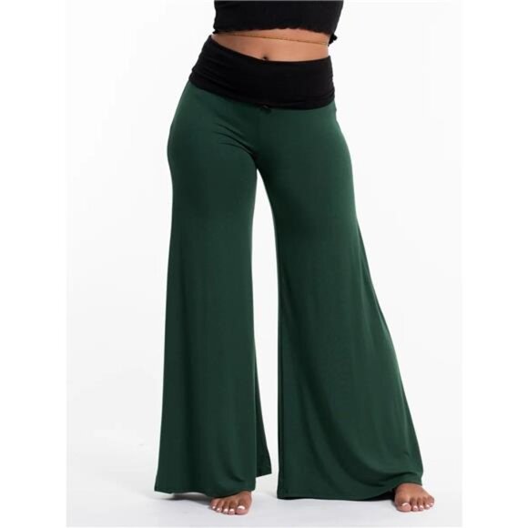 High Waisted Wide Leg Yoga Pants with Contrast Waistband - Picture 6 of 16